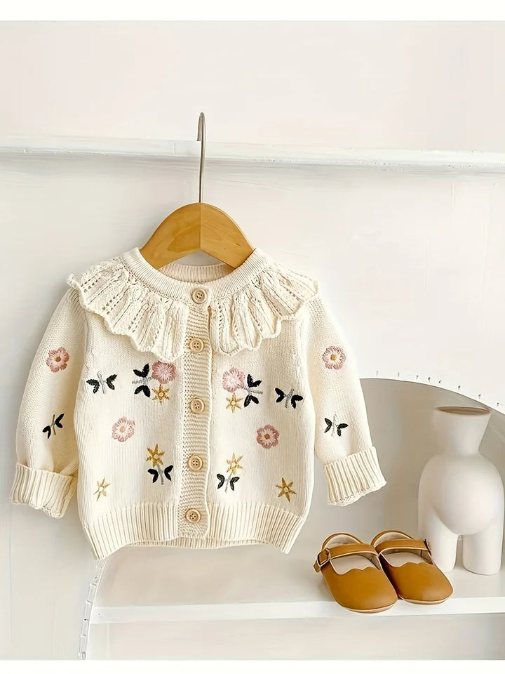 Autumn and Winter Baby Knitted Cardigan Baby Girl Tops Toddler Winter Baby Style Warm Sweater