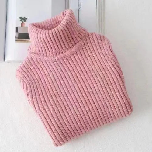 Fashion Baby Girls Winter Turtleneck Knitted Sweaters Clothes Autumn Children Boys Pullover Kids Knitwear Versatile