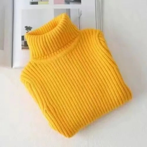 Fashion Baby Girls Winter Turtleneck Knitted Sweaters Clothes Autumn Children Boys Pullover Kids Knitwear Versatile