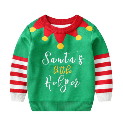 Cute style Christmas dinosaur sweater knitted pullover suitable for boys and children, suitable for festivals, daily life, sprin