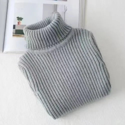 Fashion Baby Girls Winter Turtleneck Knitted Sweaters Clothes Autumn Children Boys Pullover Kids Knitwear Versatile