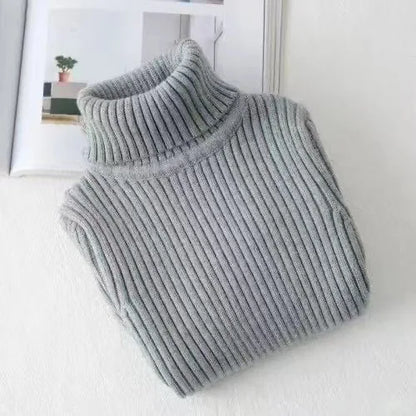 Fashion Baby Girls Winter Turtleneck Knitted Sweaters Clothes Autumn Children Boys Pullover Kids Knitwear Versatile