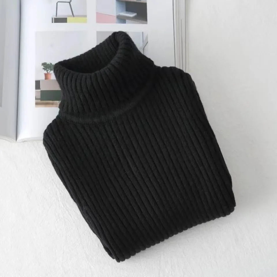 Fashion Baby Girls Winter Turtleneck Knitted Sweaters Clothes Autumn Children Boys Pullover Kids Knitwear Versatile