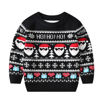 Cute style Christmas dinosaur sweater knitted pullover suitable for boys and children, suitable for festivals, daily life, sprin