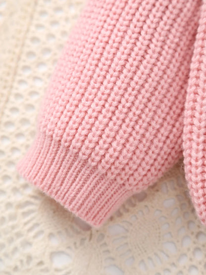 Baby Girl Knitted Round Neck Sweater with Letter Big Sister and Flower Embroidery, Fresh and Versatile, Ins Hot-Selling Top